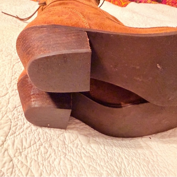 Jeffrey Campbell Sz 9 Brown 100% Lambs Leather Tall Lace Up boot Free People Joe - Picture 15 of 16